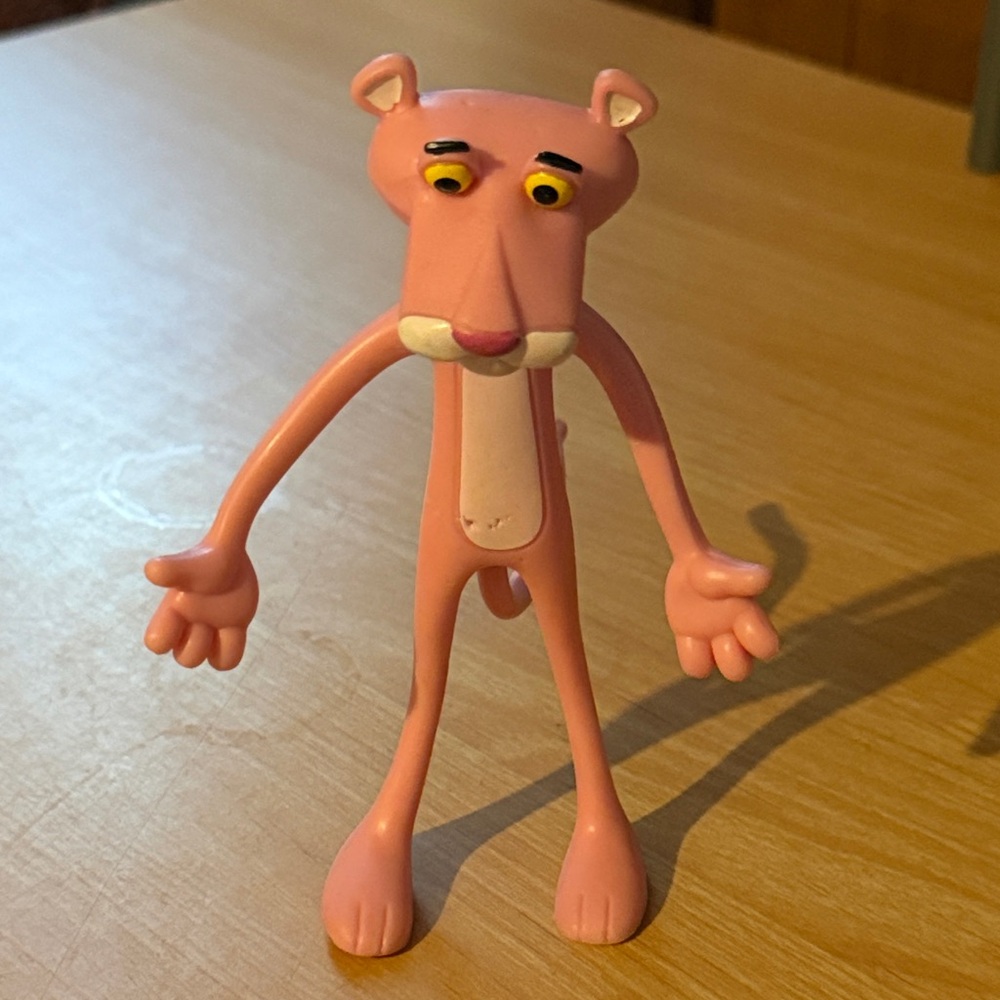 Pink Panther Bendy Figurine with Red Pull Back and Go Car - Picture 2 of 16